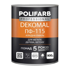 DEKOMAl "ПФ-115 " Polifarb, колір під замовлення, 0,9 кг DEKOMAl "ПФ-115 " Polifarb, колір під замовлення, 0,9 кг
